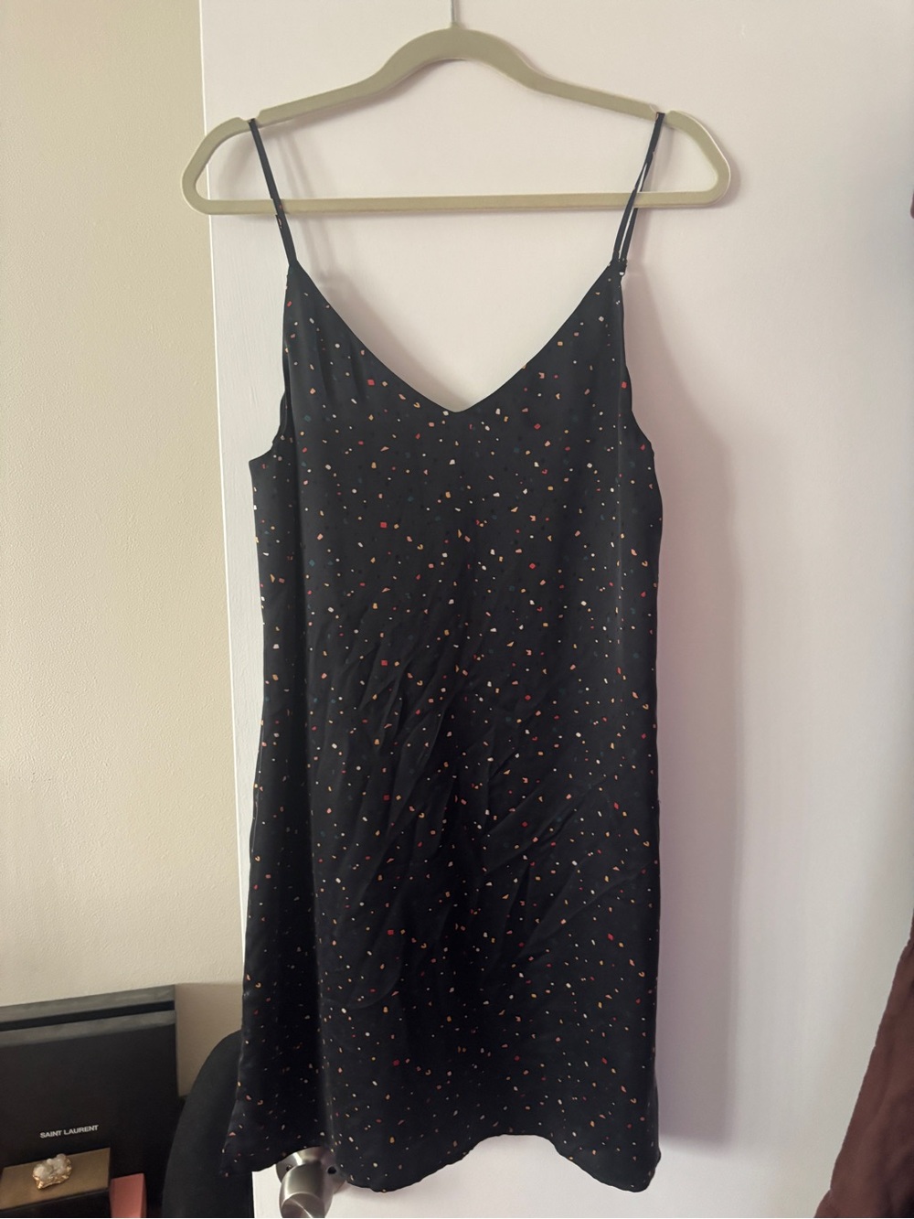 Rails SILK Black Confetti Slip Mini Dress